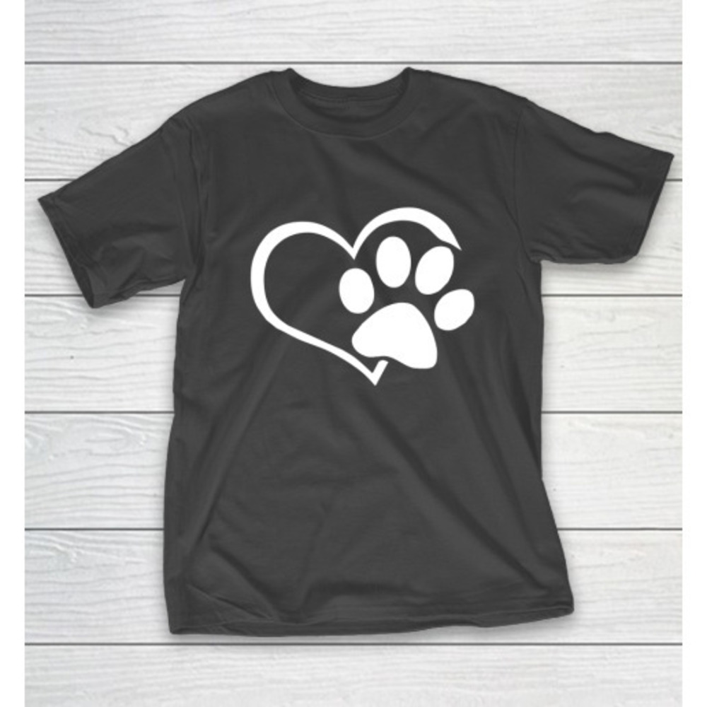 Dog Mom Shirt Dog Dad Mom Puppy Shirt Love Dogs Paw Print Heart Tshirt